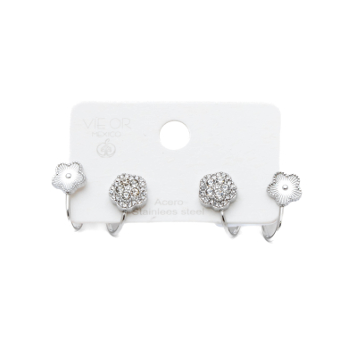 ARETES ZO15905E PLATEADO ACERO INOXIDABLE G33