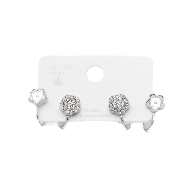 ARETES ZO15905E PLATEADO ACERO INOXIDABLE G33