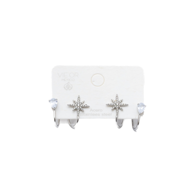 ARETES ZO15907E PLATEADO ACERO INOXIDABLE G31