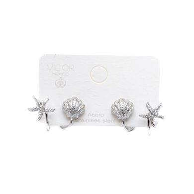 ARETES ZO15906E PLATEADO ACERO INOXIDABLE G31