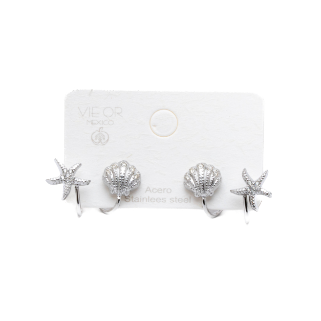 ARETES ZO15906E PLATEADO ACERO INOXIDABLE G31