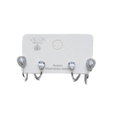 ARETES ZO15908E PLATEADO ACERO INOXIDABLE G31