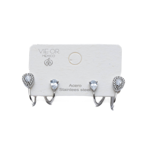 ARETES ZO15908E PLATEADO ACERO INOXIDABLE G31