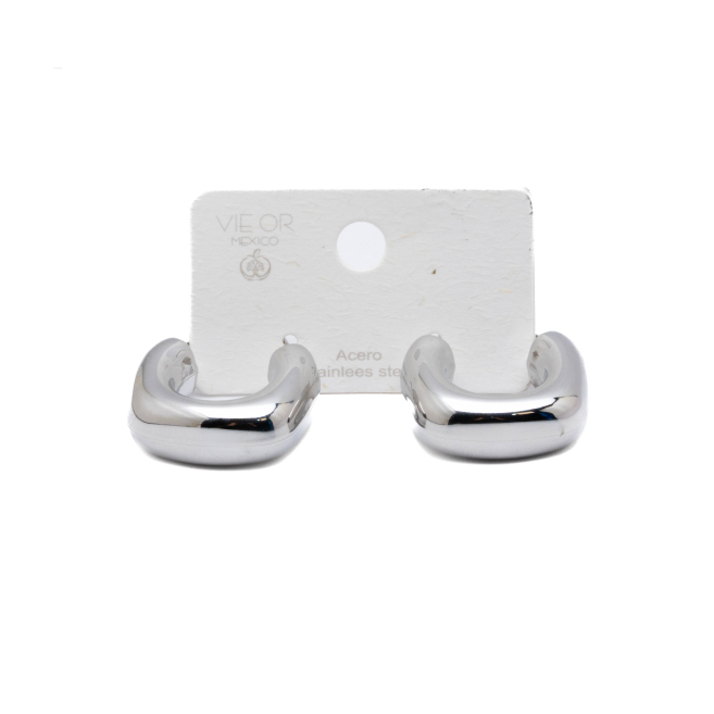 ARETES ZO13985E PLATEADO ACERO INOXIDABLE F49