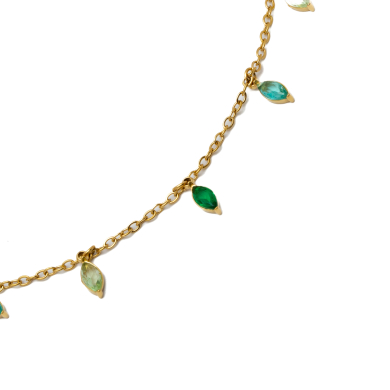 PULSERA ZO15465B DORADO VERDE ACERO INOXIDABLE 2B31