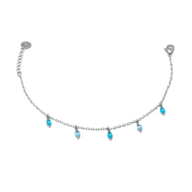 PULSERA ZO15465B PLATEADO AZUL ACERO INOXIDABLE