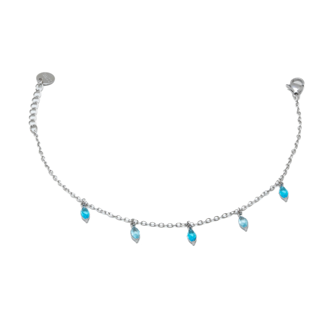 PULSERA ZO15465B PLATEADO AZUL ACERO INOXIDABLE 2B31
