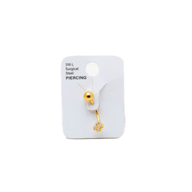 PIERCING DE OMBLIGO ZO15649P DORADO ACERO INOXIDABLE F38