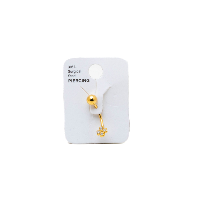 PIERCING DE OMBLIGO ZO15649P DORADO ACERO INOXIDABLE F38