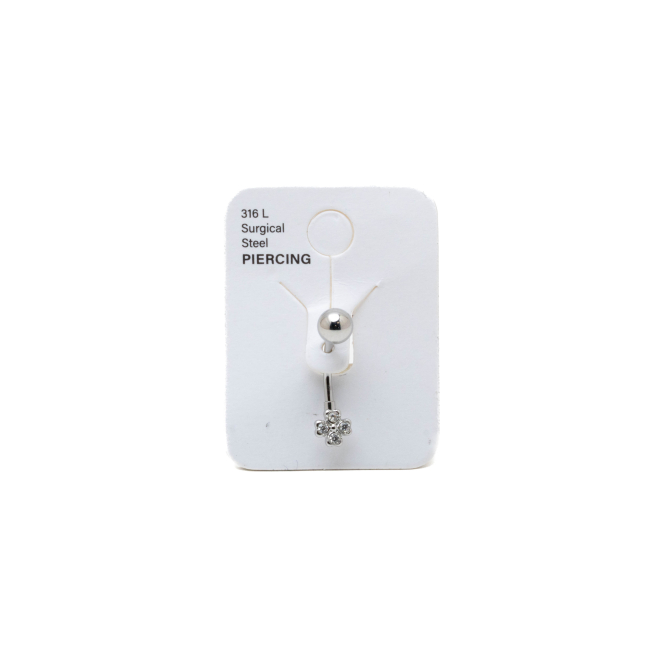 PIERCING DE OMBLIGO ZO15649P PLATEADO ACERO INOXIDABLE F38