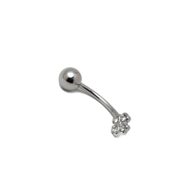 PIERCING DE OMBLIGO ZO15649P PLATEADO ACERO INOXIDABLE F38