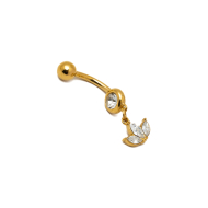 PIERCING DE OMBLIGO ZO15642P DORADO ACERO INOXIDABLE F38