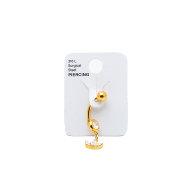PIERCING DE OMBLIGO ZO15642P DORADO ACERO INOXIDABLE F38