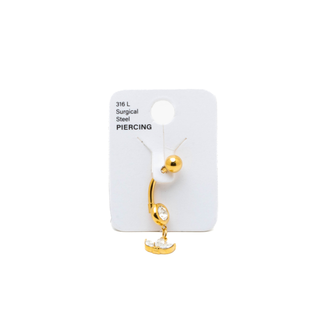 PIERCING DE OMBLIGO ZO15642P DORADO ACERO INOXIDABLE F38