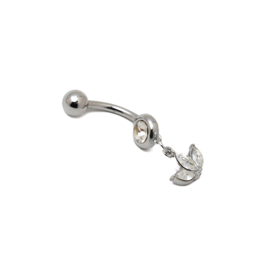 PIERCING DE OMBLIGO ZO15642P PLATEADO ACERO INOXIDABLE F38