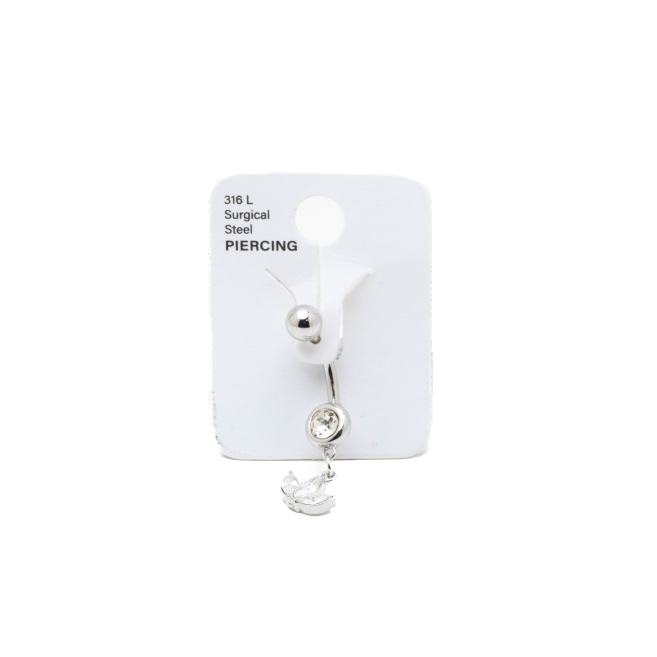 PIERCING DE OMBLIGO ZO15642P PLATEADO ACERO INOXIDABLE F38