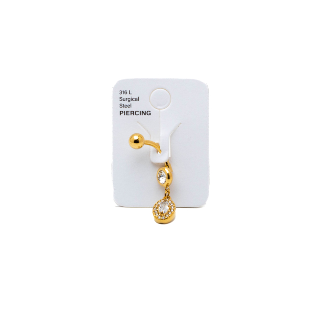 PIERCING DE OMBLIGO ZO15630P DORADO ACERO INOXIDABLE F38