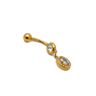 PIERCING DE OMBLIGO ZO15630P DORADO ACERO INOXIDABLE F38