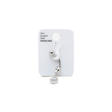 PPIERCING DE OMBLIGO ZO15630P PLATEADO ACERO INOXIDABLE F38