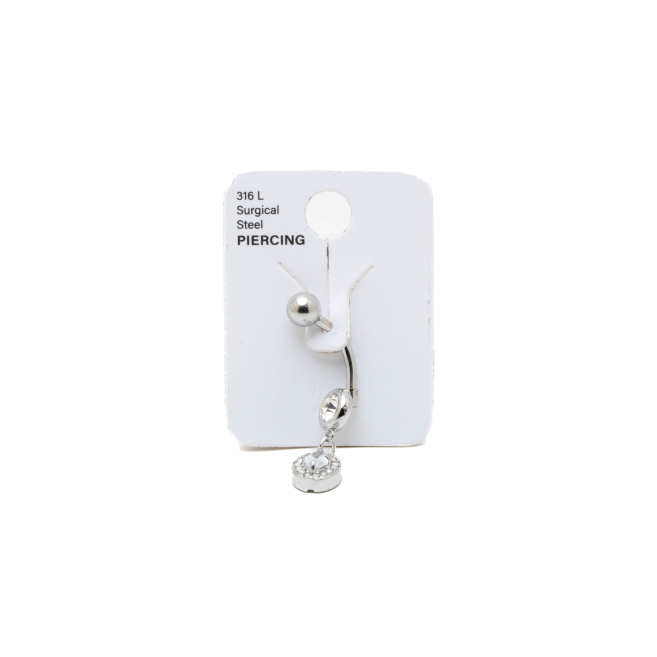 PPIERCING DE OMBLIGO ZO15630P PLATEADO ACERO INOXIDABLE F38