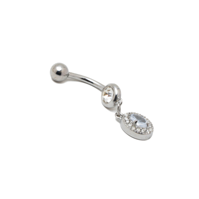 PPIERCING DE OMBLIGO ZO15630P PLATEADO ACERO INOXIDABLE F38