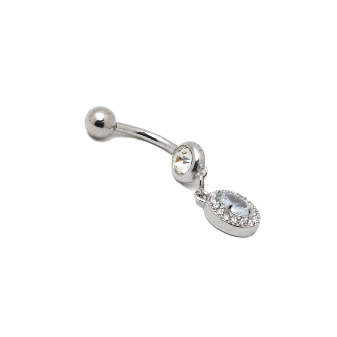 PPIERCING DE OMBLIGO ZO15630P PLATEADO ACERO INOXIDABLE F38