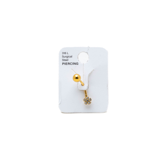 PIERCING DE OMBLIGO ZO15648P DORADO ACERO INOXIDABLE F38