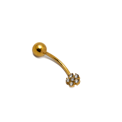 PIERCING DE OMBLIGO ZO15648P DORADO ACERO INOXIDABLE F38