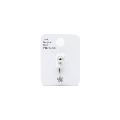 PIERCING DE OMBLIGO ZO15648P PLATEADO ACERO INOXIDABLE F38