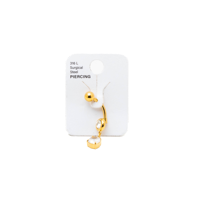 PIERCING DE OMBLIGO ZO15641P DORADO ACERO INOXIDABLE F38