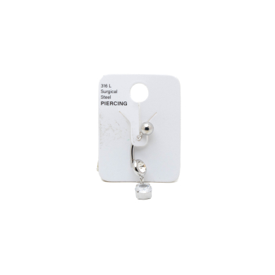 PIERCING DE OMBLIGO ZO15641P PLATEADO ACERO INOXIDABLE F38