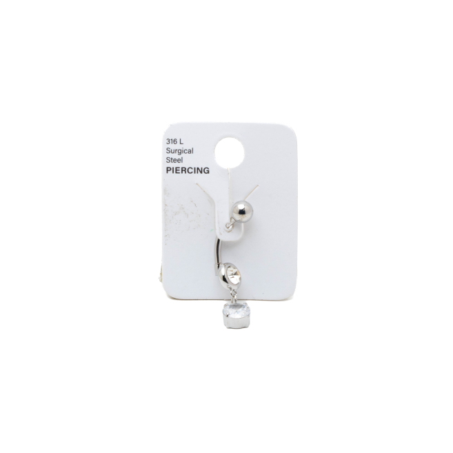 PIERCING DE OMBLIGO ZO15641P PLATEADO ACERO INOXIDABLE F38