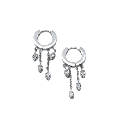 ARETES ZO15393E PLATEADO ACERO INOXIDABLE