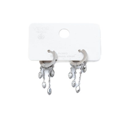 ARETES ZO15393E PLATEADO ACERO INOXIDABLE G23