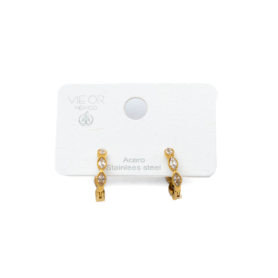 ARETES ZO15887E DORADO BLANCO ACERO INOXIDABLE F22