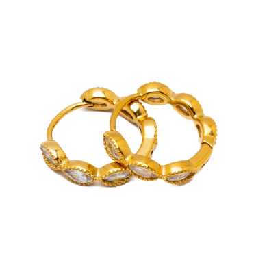 ARETES ZO15887E DORADO BLANCO ACERO INOXIDABLE F22