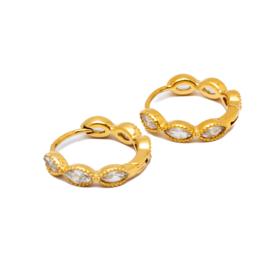 ARETES ZO15887E DORADO BLANCO ACERO INOXIDABLE F22