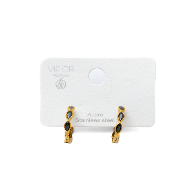ARETES ZO15887E DORADO NEGRO ACERO INOXIDABLE F22