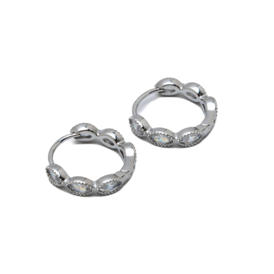 ARETES ZO15887E PLATEADO BLANCO ACERO INOXIDABLE F22