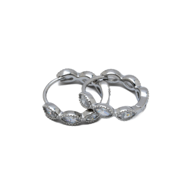 ARETES ZO15887E PLATEADO BLANCO ACERO INOXIDABLE F22