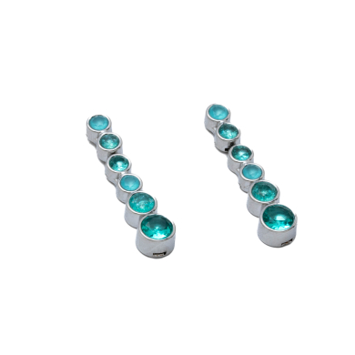 ARETES ZO15783E PLATEADO AZUL ACERO INOXIDABLE