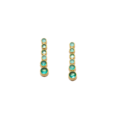 ARETES ZO15783E DORADO VERDE ACERO INOXIDABLE