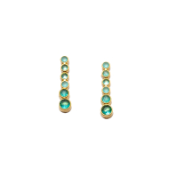 ARETES ZO15783E DORADO VERDE ACERO INOXIDABLE