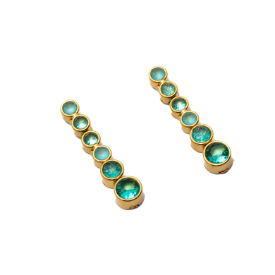 ARETES ZO15783E DORADO VERDE ACERO INOXIDABLE