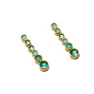 ARETES ZO15783E DORADO VERDE ACERO INOXIDABLE