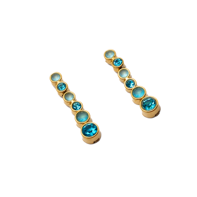 ARETES ZO15783E DORADO AZUL ACERO INOXIDABLE