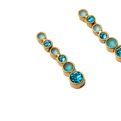 ARETES ZO15783E DORADO AZUL ACERO INOXIDABLE