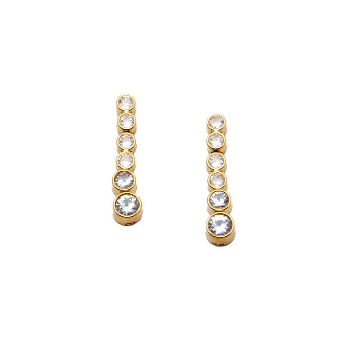 ARETES ZO15783E DORADO BLANCO ACERO INOXIDABLE