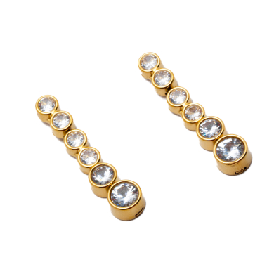 ARETES ZO15783E DORADO BLANCO ACERO INOXIDABLE