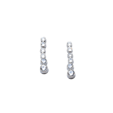 ARETES ZO15783E PLATEADO BLANCO ACERO INOXIDABLE